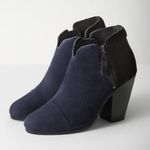 Rag and Bone  Margot navy blue suede round toe block heel ankle booties 38.5 Photo 0