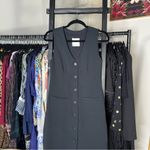Abercrombie & Fitch New Mara Vest Midi Dress Black Button Front Sleeveless XS Photo 2