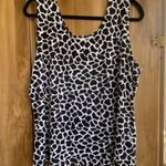 Liz Baker Black and White Relaxed Tank Top Photo 0