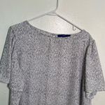 Apt. 9  Ruffle Peplum Top Vintage Waves White Black XL Photo 3