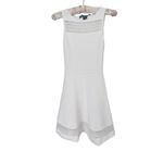 French Connection  Quiet Luxury Sheer Fit & Flare Knit Mini Dress 2 White Bridal Photo 5