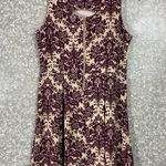 Charming Charlie  Burgundy Tapestry Fit & Flare Dress - Size Medium - Sleeveless Photo 6