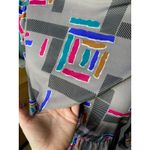 Blair Shirt dress 1980s geometric jewel tones gray purple blue Photo 3