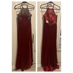 Sherri Hill Burgundy Red Rhinestone Satin Pageant Dress Size 6 Photo 5