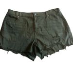 Aerie  Olive Green Distressed Shorts w/ Elastic Waist Size Large Photo 0