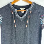 Sundance XS Lapland Nordic Fair Isle Lambswool Sweater Dress Embroidered Gray Photo 2