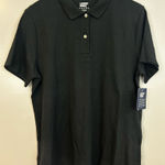 NWT Lands End Black Short Sleeve Feminine Fit Interlock Polo Shirt Size Large Photo 0