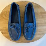 L.L.Bean  Bright Blue Genuine Leather Bow Moccasin Driving Shoe Size Size 7 Photo 10