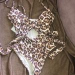 Aerie NWOT Leopard Wrap One Piece Full Coverage Swimsuit Sz SMALL Photo 5