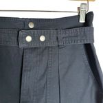 Isabel Marant Kalosco Belted Cotton Pleated High Waisted Shorts Midnight Small Photo 4