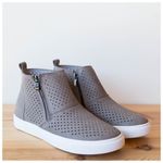 Pierre Dumas  Comfort Foam Perforated Slip On Sneakers High Top Taupe Fast-5 Photo 1