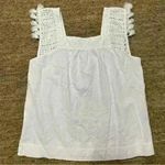 J. McLaughlin  white, sleeveless blouse with eyelet detailing/pop pop sleeves; S Photo 0