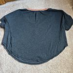 We The Free  Oversized Grey Waffle Knit Short Sleeved Henley   Size Small Photo 4