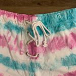 Jenni by Jennifer Moore Jenni Pink & Blue Lace Up Printed Pajama Shorts Photo 4