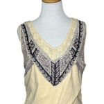 Free People Sahara Beaded Crochet Cross Over Tank Top in Tea Size Medium Womens Photo 0