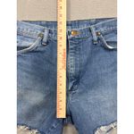 Wrangler  Womens Blue Denim Cutoff Shorts Distressed Frayed Hem Size 34x30 Photo 10