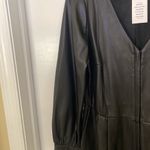 Eloquii NWOT Faux Leather Jumpsuit Black - Women 14 Photo 5