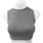 ZARA Women's Gray Ribbed Sleeveless Crew neck Stretch Knit Crop Tank Top Size S Photo 0
