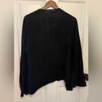 Brochu Walker  Women's Black Cotton Linen Blend Open Tie Front Jacket Size L Photo 1