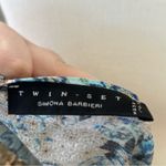 TWINSET Simona Barbieri Gold Sequin & Rosette Blue Tank Size M Photo 3