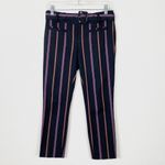 Anthropologie  the Essential Slim Black Striped Belted Trouser Pants Photo 2