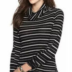 We The Free Stripes Drippy Thermal Knit Cowl Neck Sweater S Photo 0