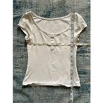 Lululemon White Cap Sleeve Henley Tee Shirt XS Photo 2