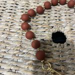 Italian Round Beaded Purse Handle 21” Long Brown Gold Removable Beads only Photo 2