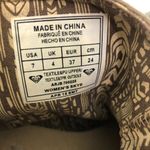 Roxy Ankle Boots Taupe Canvas Leather Size 7 Photo 6