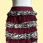 Collegiate Outfitters Vintage Y2K Maroon & Zebra Print Skirt Womens Size XL Ruffle Tiered‎ Tube Top Photo 0