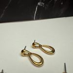 Monet Signed  Gold Tone Dangle Pierced Earrings 2 With Rhinestone Lot Of 3 Photo 12