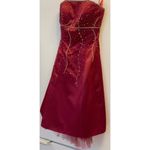 Morgan & Co . Cherry Maroon Strapless Dress Photo 3