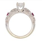 14k Gold Cushion Diamond Engagement Ring Silver Photo 2