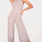 Pretty Little Thing Grey Marl Rib Wide Leg Culotte Jumpsuit Photo 0