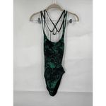 Mystic ‎ Jorun Cutout Swimsuit One Piece Women Women 38/8 Green Black Beach Photo 2