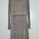 Sundance Silver Grey Long Sleeve Knit Midi Dress Size Large Photo 0