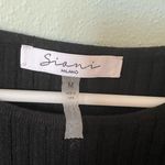 Sioni Feather Trim Ribbed Knit Top Sz M Black Size M Photo 3