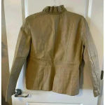 Baccini  Womens Faux Leather Jacket Camel Brown Size M Button Front Long Sleeve Photo 3