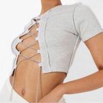 Boohoo π Chain Lace Up Crop Top Photo 0