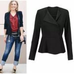 CAbi Agency Peplum Jacket 6 Style 3549 Blazer Suit Ponte Knit Coat Lined Black Photo 1