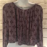 Free People  purple Aztec boho keyhole‎ crop top Photo 5