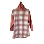 Looney Tunes Vintage 1994 Flannel Plaid Hooded Shirt Women's Size Large - FLAWS Photo 4