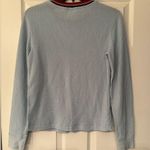RE/DONE REDONE Sky Blue Pocket Women’s Thermal Long Sleeve Shirt Size Small Photo 3