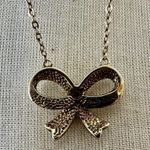PAJ Silver and gold Tone Textured Bow Pendant Necklace Photo 5