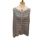 Simply Noelle  Slate Blue & Cream Button Down Poncho/Shawl/Shrug-One Size Photo 11