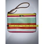 Kate Spade New York Women's Striped Multicolor Wristlet Trim Leather Logo Purse Photo 4