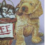 Vtg 1990s Pleasant Shade Lavender Purple Puppy Kittens Graphic T Photo 2
