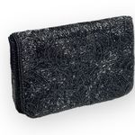 La Regale Vintage 50’s:  LTD ♕ Silk Beaded Convertible Clutch Evening Bag ♕ Black Photo 0