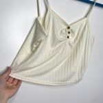 Topshop NWT Cream Ivory Ribbed Cropped Tank Top Photo 4
