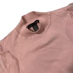 Boutique  | Pink Puff Sleeve Mock Neck Sheer Sleeve Rayon Blouse Size Small Photo 5